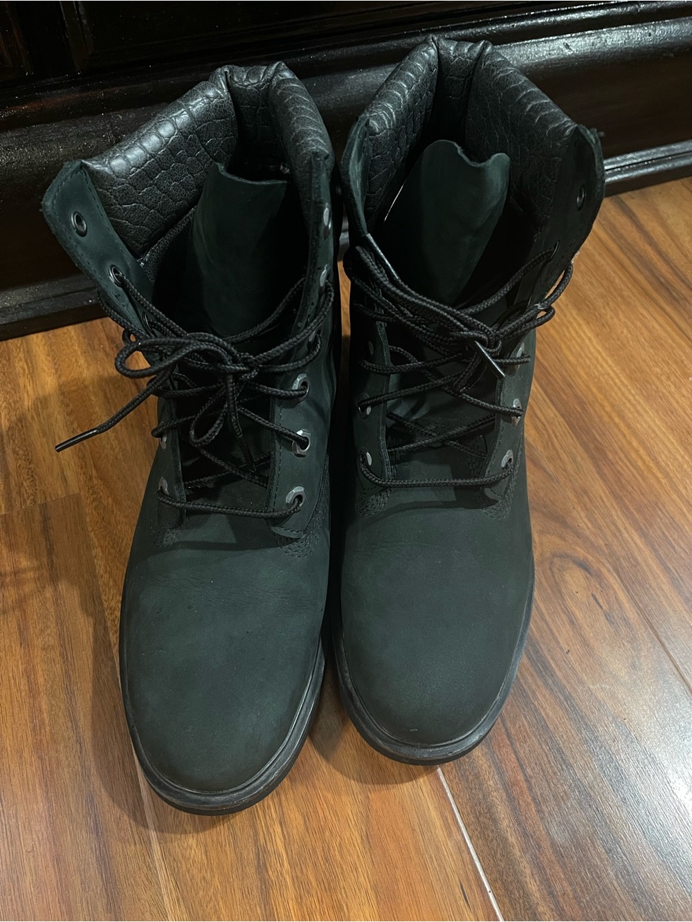 Timberland premium 6-inch woman waterproof Black Lace-Up Padded Collar Boots